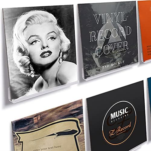 Cerpourt 8 חבילת ברור התקליט ויניל תצוגת מדף,אקריליק האלבום מחזיק שיא, חומת הר ולהציג האהובים עליך LP רשומות בסגנון