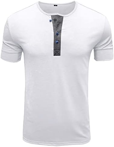 Ozmmyan חולצת גברים שרוול קצר מזדמן אופנה סביב צוואר סוודר כפתורים חולצת קיץ חולצה Y2K בגדים