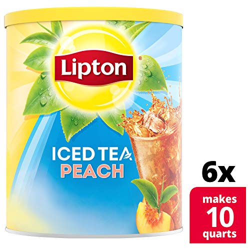 ליפטון תה קר תערובת טעימה של משקה אפרסק ממותק עם סוכר קנים אמיתי עלי תה בר-קיימא ממקור 10 qt, 23.6 עוז(6 Pack)