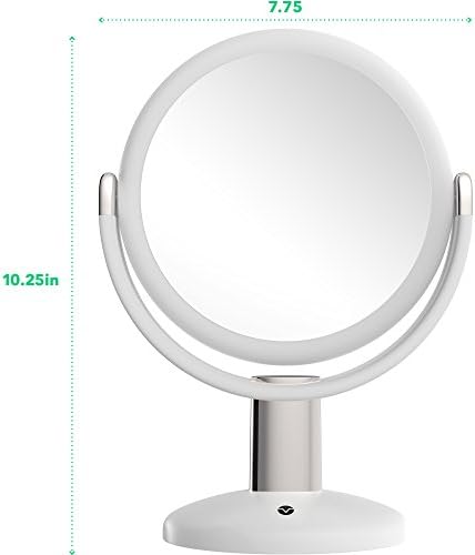 Vremi 10x מוגדל מראת איפור - 7 אינץ סיבוב איפור קוסמטי מראה חדר האמבטיה או חדר השינה בראש הטבלה - נייד דו צדדי, זכוכית