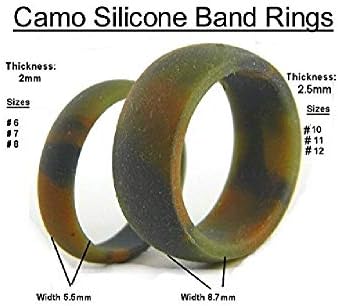 PlanetZia יצירות הסוואה סיליקון טבעת נישואין טבעות יוניסקס, גמיש גומי היפואלרגנית