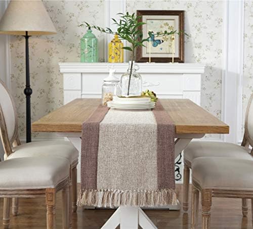 HomeyHo כפרי שולחן רץ עם שוליים פינת השולחן רץ עבור הסלון עכשיו עיצובי שולחן רץ שולחן ארוך רץ עיצוב מודרני רחיץ שולחן