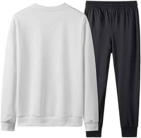 XINH Sweatsuits לגברים, Crewneck החולצה ואת מכנסי טרנינג להגדיר מזדמן Activewear אימוניות קבוצה 2 חתיכה תלבושות עבור