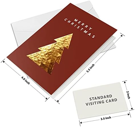 Easykart - 18 חג המולד כרטיס ברכה עם מבחר מעטפות , רדיד זהב עם 3D אפקט הבלטה עיצוב, 5.5x4 אינץ ' גודל עבור יקירים ,