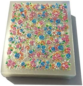 WNAVX 50Pcs/Lot מסמר אמנות פרח 3D מדבקה שקופה פרחים עצמית דבק ציפורניים מדבקת אמנות ציפורן קישוט (צבע : 50pcs מעורב