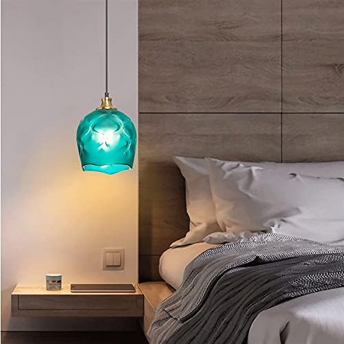 Elksdut כחול תליון זכוכית תאורה יחיד תלןי אורות G9 מנורה מחזיק, גובה מתכוונן השעיה חוט האור במטבח תאורה ביתית בסלון