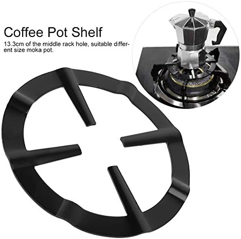 הקפה מדף נירוסטה ברזל שחור, מוקה קפה מדף תנור עגול תמיכה מתלה כלי מטבח(13.3cmx13.3x0.3 ס מ)